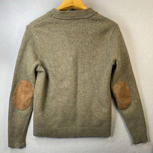 VTG Rugby Ralph Lauren Cardigan Womens‎ M 100% Wool Sweater Suede Elbow Patches - Picture 3 of 16